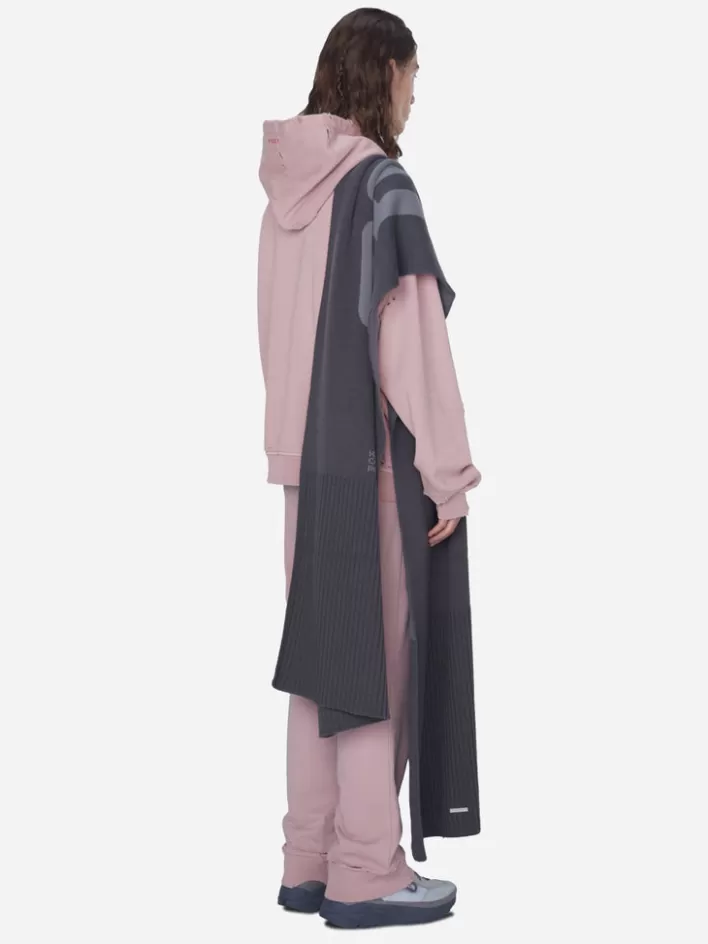 001__orpa_knit_panelled_scarf_4.webp Store C2H4 001 - Orpa Knit Panelled Scarf Dark Gray