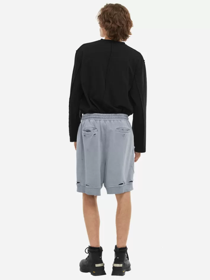 001x__ruin_distressed_sweat_shorts_3-1.webp Clearance C2H4 001-X - Ruin Distressed Sweat Shorts Neutral Gray