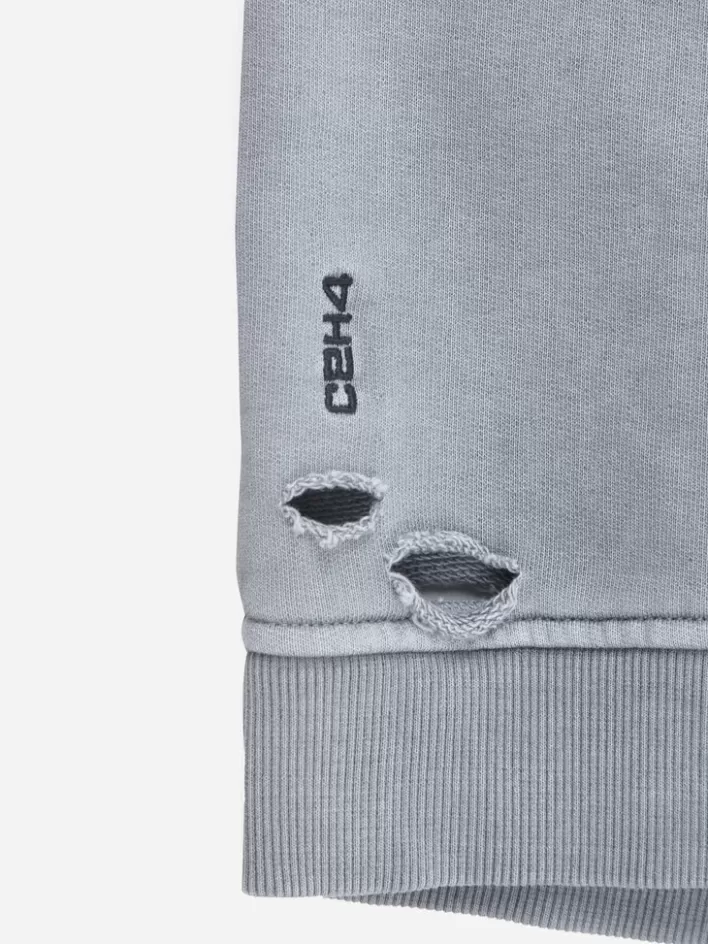 001x__ruin_distressed_sweat_shorts_6-1.webp Clearance C2H4 001-X - Ruin Distressed Sweat Shorts Neutral Gray