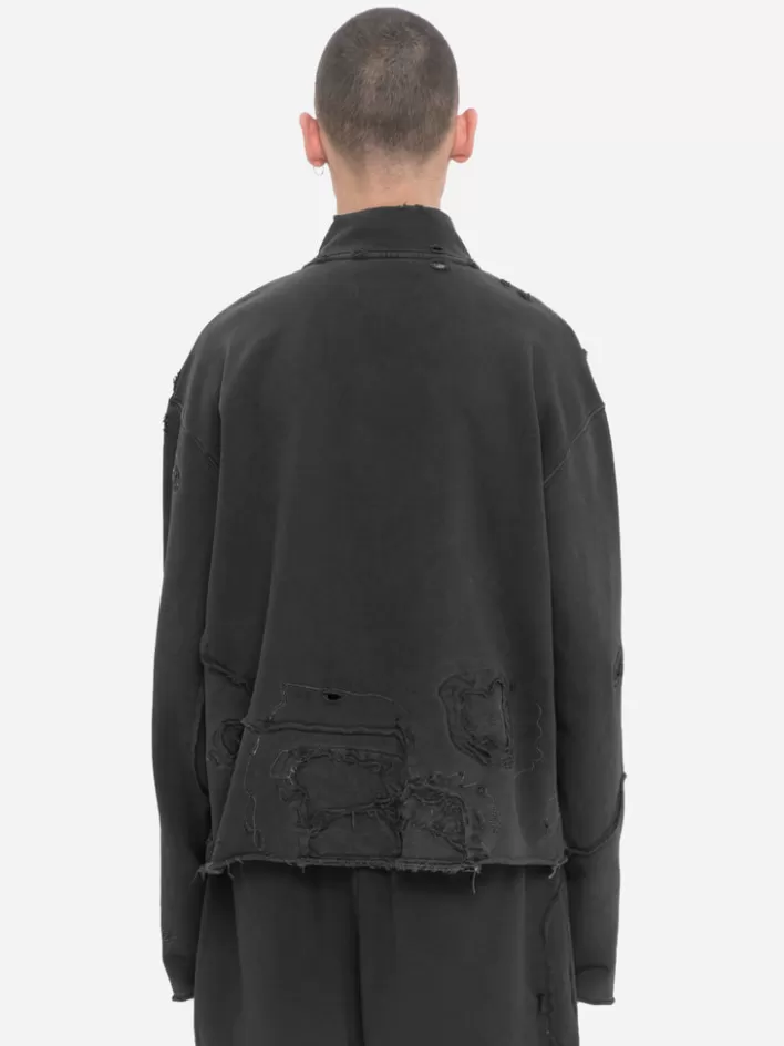 001x__ruin_distressed_zipup_crewneck_1.webp Cheap C2H4 001-X - Ruin Distressed Zip-Up Crewneck Charcoal Gray