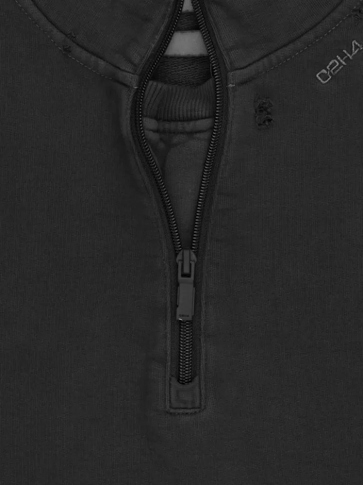001x__ruin_distressed_zipup_crewneck_8.webp Cheap C2H4 001-X - Ruin Distressed Zip-Up Crewneck Charcoal Gray