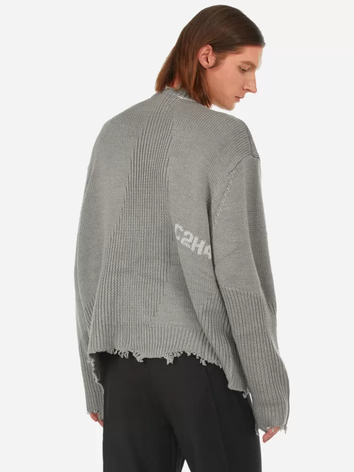 002__arc_sculpture_knit_sweater_3.webp Flash Sale C2H4 002 - Arc Sculpture Knit Sweater Snowflake Gray