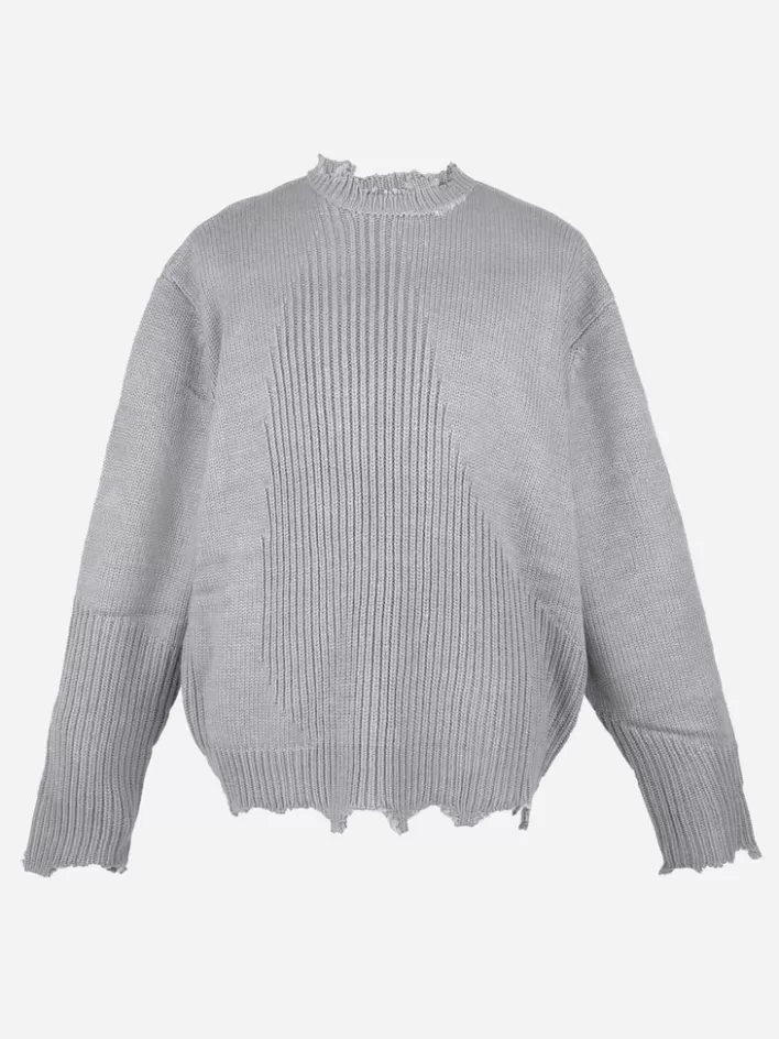 002__arc_sculpture_knit_sweater_4.webp Flash Sale C2H4 002 - Arc Sculpture Knit Sweater Snowflake Gray