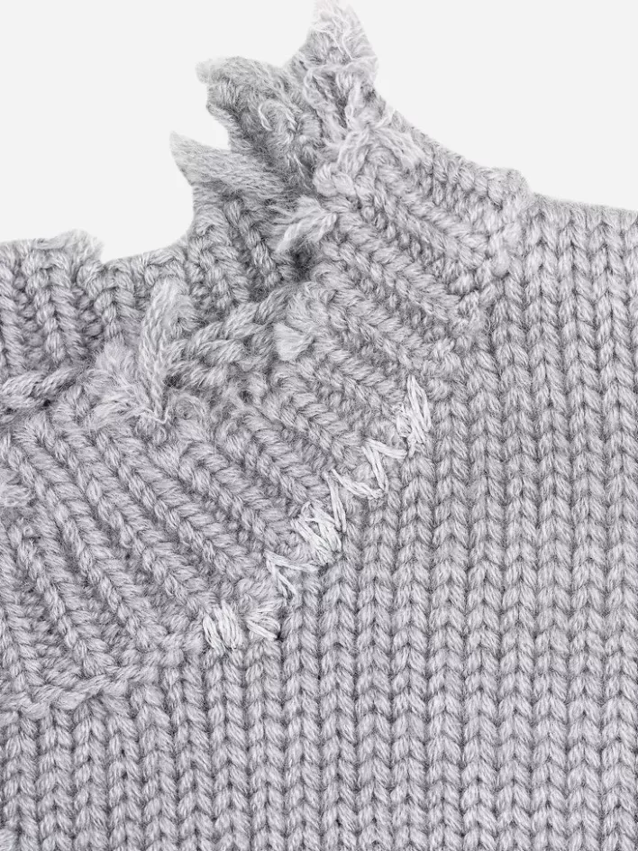 002__arc_sculpture_knit_sweater_6.webp Flash Sale C2H4 002 - Arc Sculpture Knit Sweater Snowflake Gray