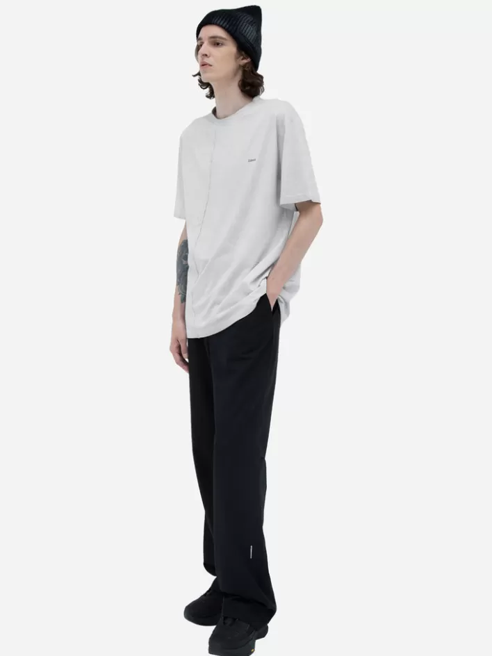 002__crooked_panelled_tshirt_2.webp Clearance C2H4 002 - Crooked Panelled T-Shirt Forst Gray