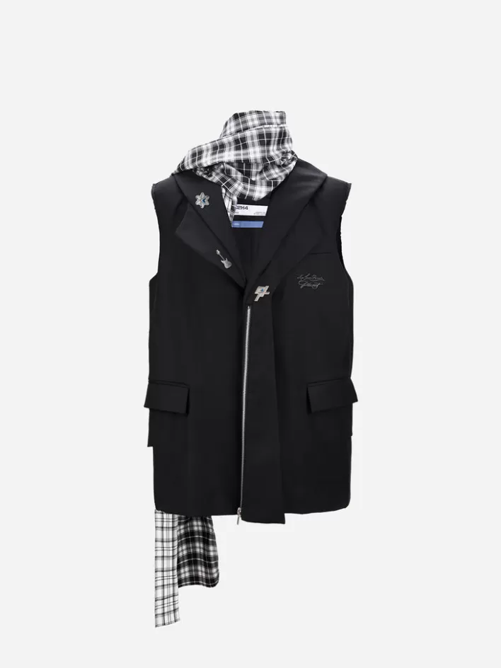 003__alternate_scarf_variant_tailored_sleeveless_jacket_4.webp Hot C2H4 003 - Alternate Scarf Variant Tailored Sleeveless Jacket Black