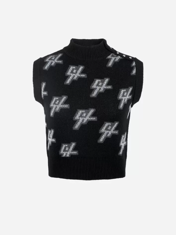 003__reflective_knit_vest_4.webp Online C2H4 003 - Reflective Knit Vest Black