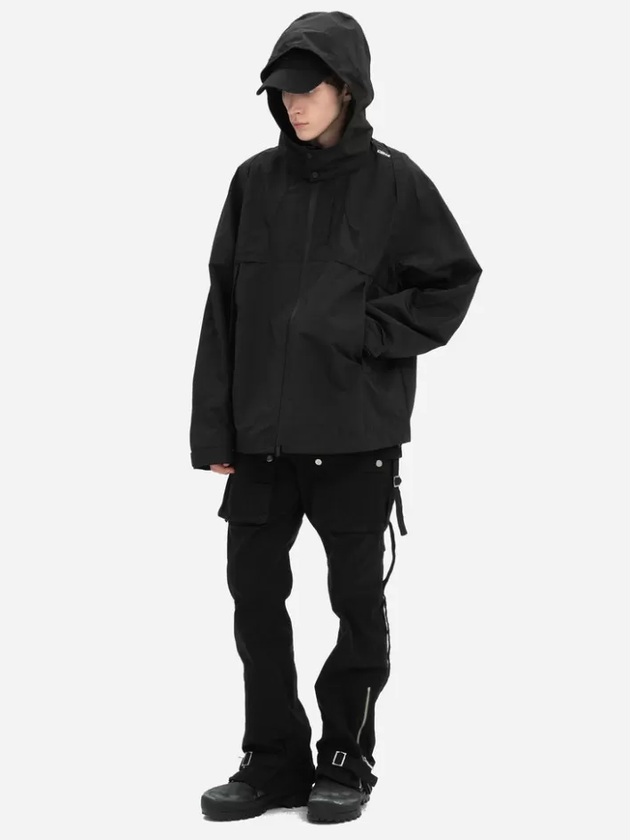 004__intervein_panelled_windbreaker_2.webp Store C2H4 004 - Intervein Panelled Windbreaker Black