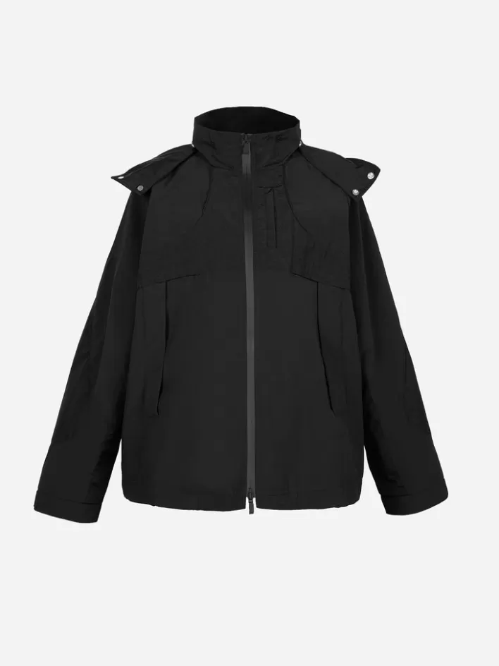 004__intervein_panelled_windbreaker_4.webp Store C2H4 004 - Intervein Panelled Windbreaker Black