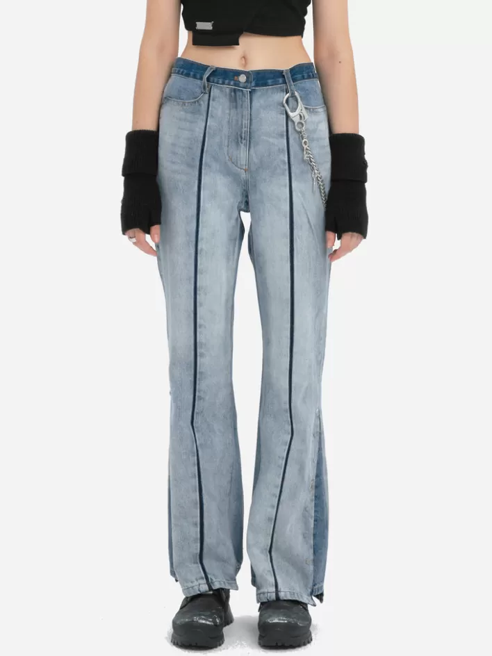 Best Sale C2H4 004 - Panelled Faded Vintage Jeans Faded Blue