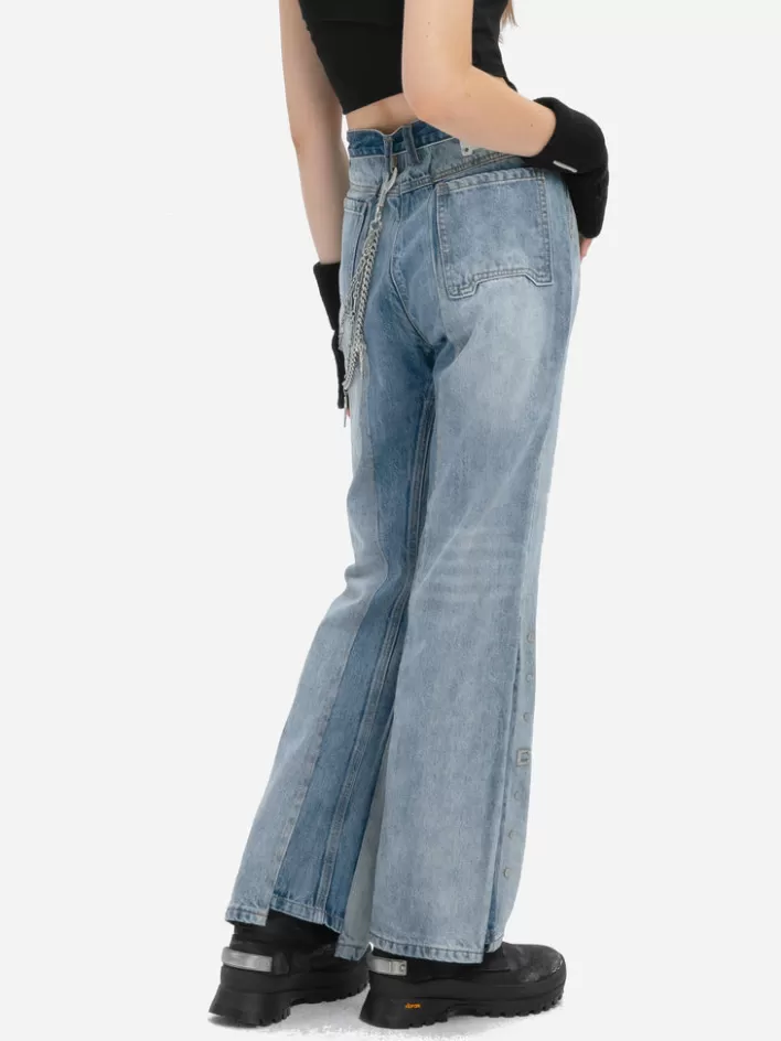 Best Sale C2H4 004 - Panelled Faded Vintage Jeans Faded Blue