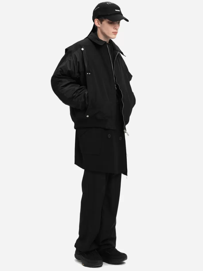 004__quilted_intervein_layered_bomber_jacket_3.webp Outlet C2H4 004 - Quilted Intervein Layered Bomber Jacket Techno Black