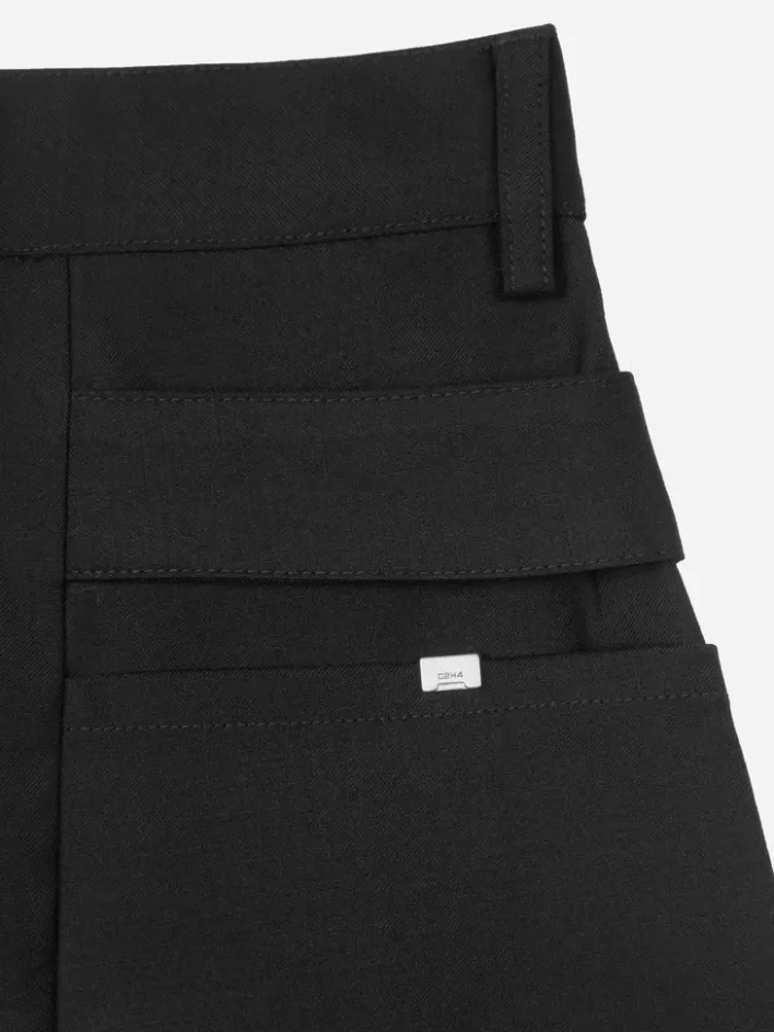 005__multi_pockets_wideleg_shorts_9.webp Sale C2H4 005 - Multi Pockets Wide-Leg Shorts Solemn Black