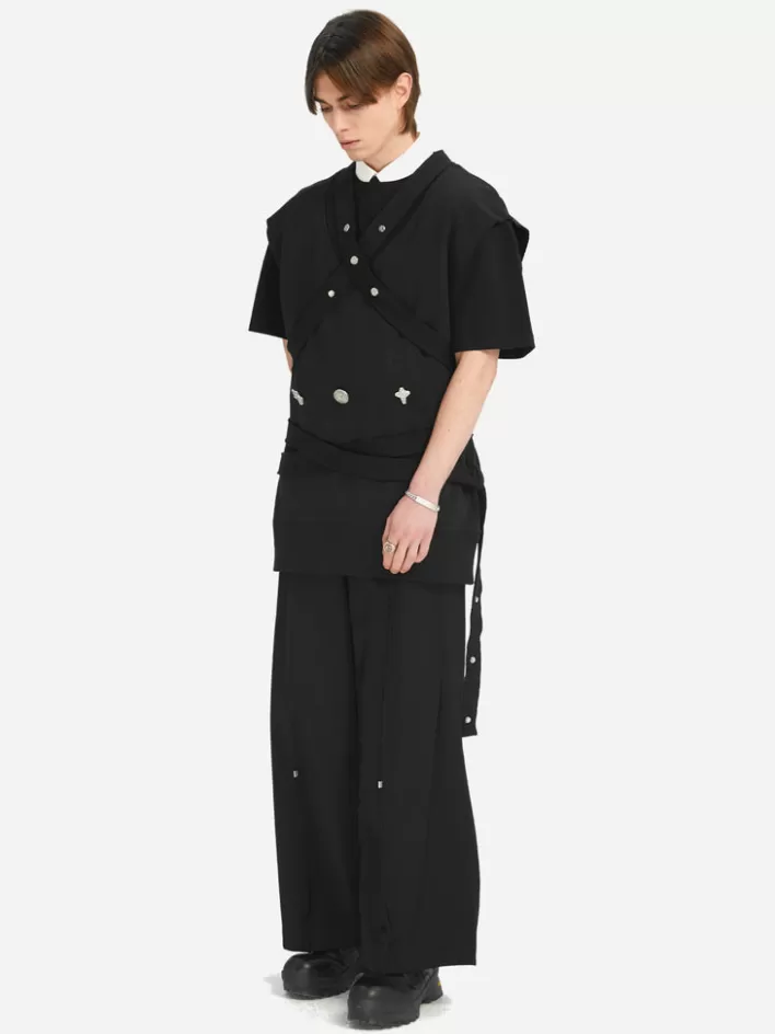 Best Sale C2H4 005 - Stagger Bandage Sweat Vest Vanward Black