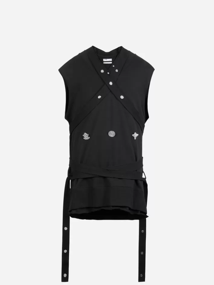 Best Sale C2H4 005 - Stagger Bandage Sweat Vest Vanward Black