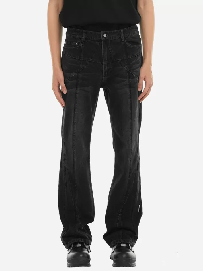 Store C2H4 005 - Stagger Streamline Arch Raw Edge Jeans Faded Black