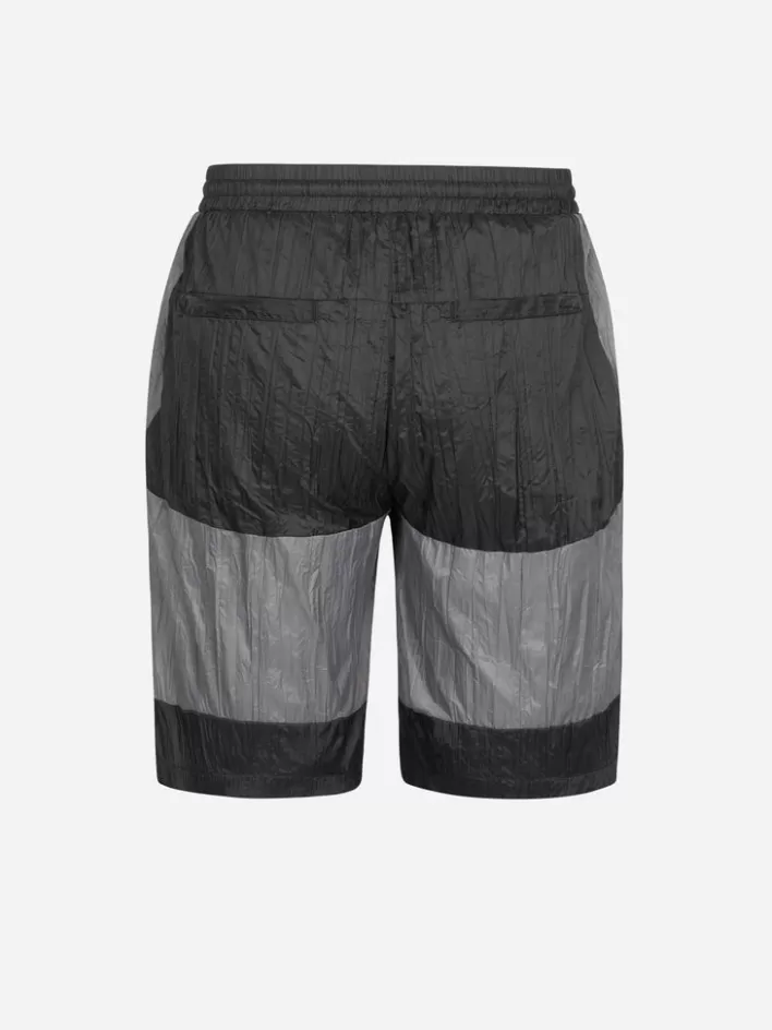 005__wrinkled_nylon_arch_panelled_track_shorts_5.webp Sale C2H4 005 - Wrinkled Nylon Arch Panelled Track Shorts Black&Gray