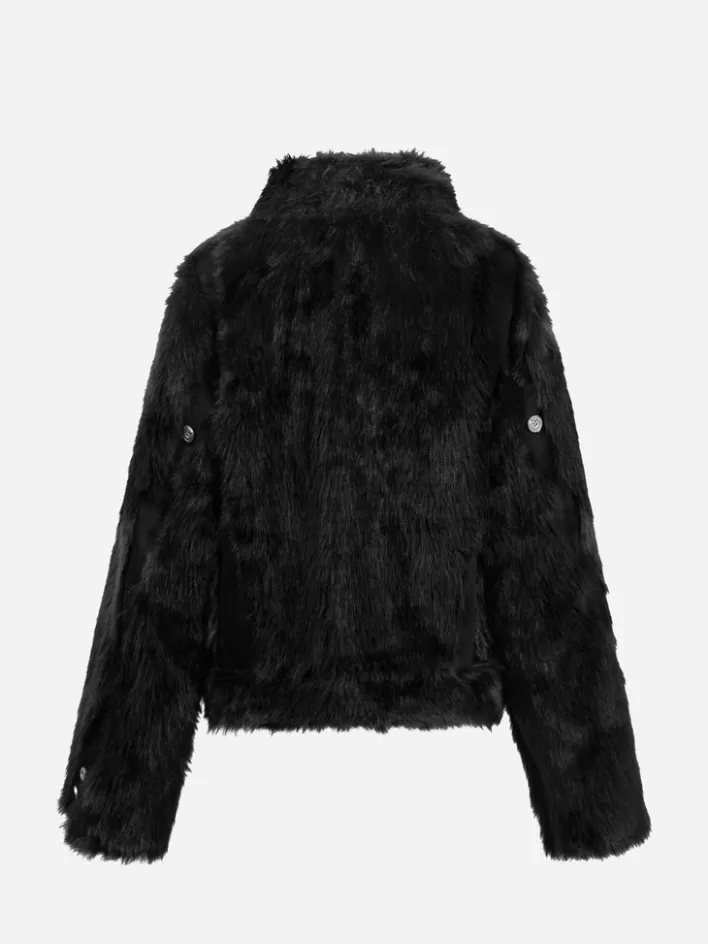 006__arch_paneled_fur_jacket_5.webp Sale C2H4 006 - Arch Paneled Fur Jacket Fuzzy Black