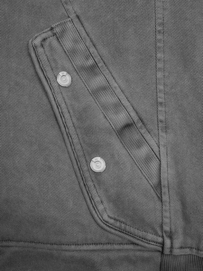 Outlet C2H4 006 - Cold-Dye Military Stagger Stripe Quilted Jacket Fogged Gray