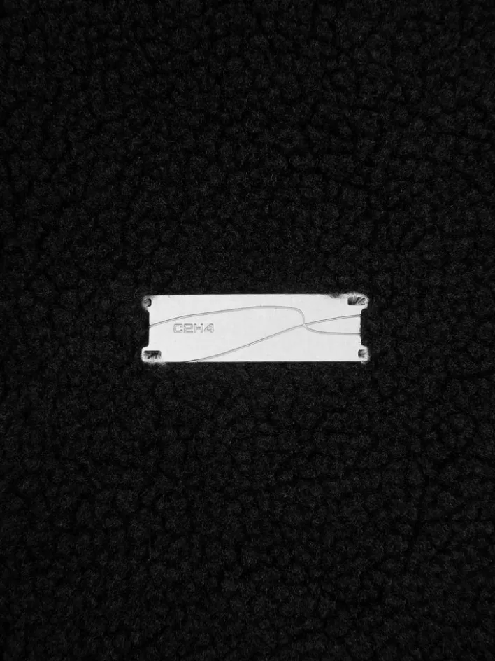 006__handprint_padded_fleece_jacket_10.webp Store C2H4 006 - Handprint Padded Fleece Jacket Fuzzy Black