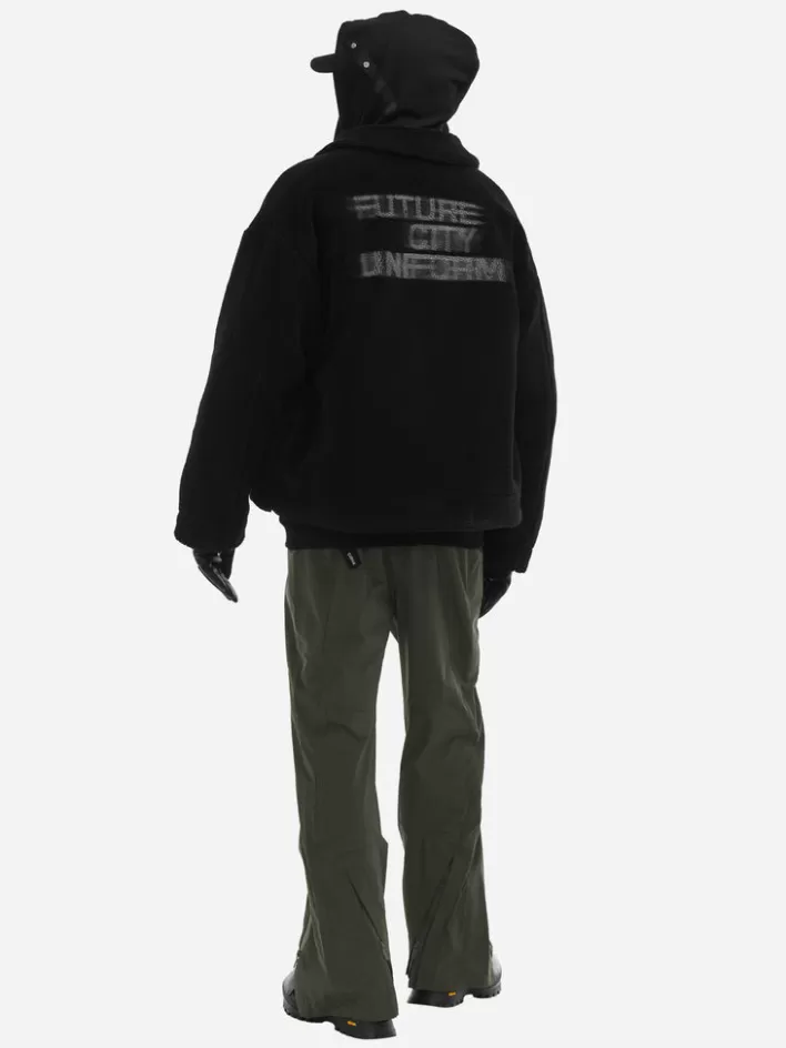 006__handprint_padded_fleece_jacket_2.webp Store C2H4 006 - Handprint Padded Fleece Jacket Fuzzy Black