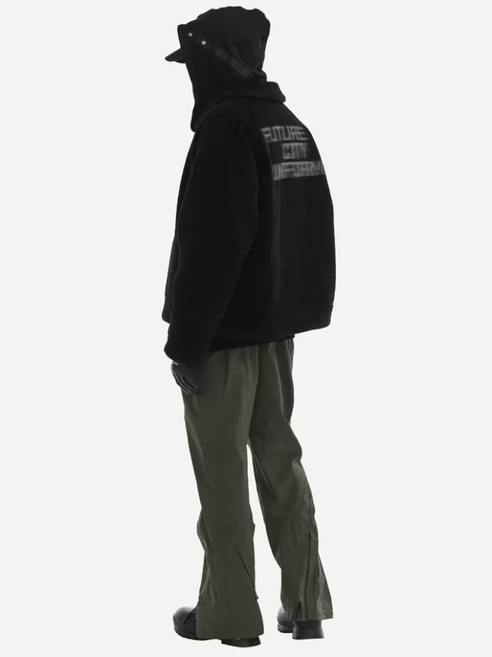 006__handprint_padded_fleece_jacket_3.webp Store C2H4 006 - Handprint Padded Fleece Jacket Fuzzy Black