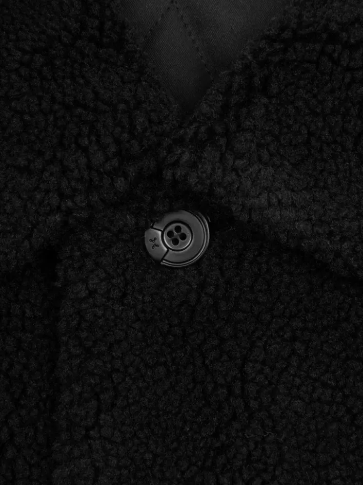 006__handprint_padded_fleece_jacket_8.webp Store C2H4 006 - Handprint Padded Fleece Jacket Fuzzy Black