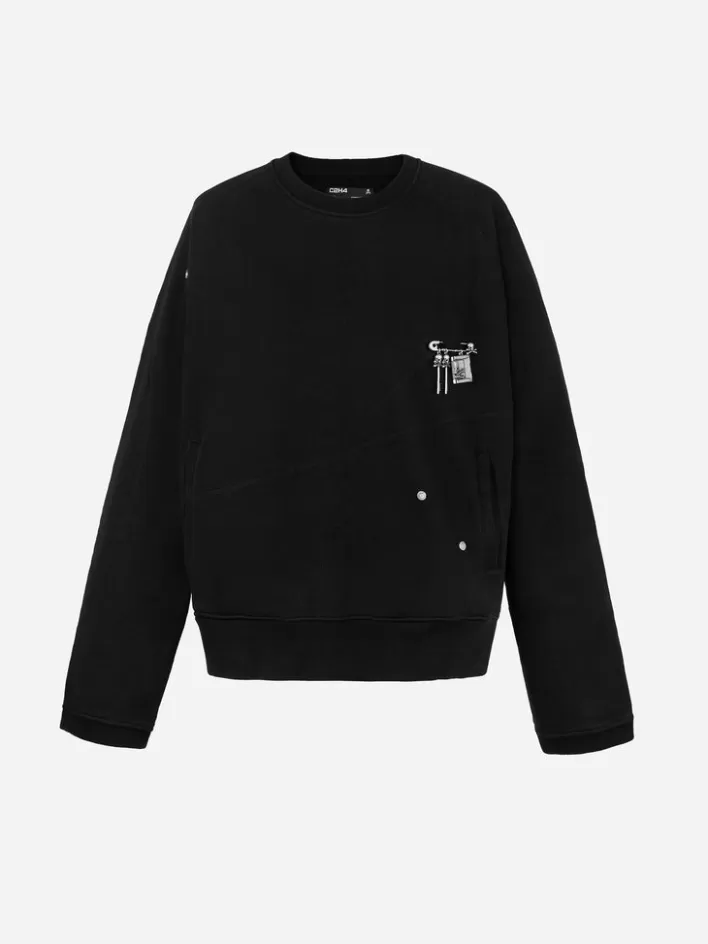 Hot C2H4 ® X Mastermind Japan X Mmj Applique Logo Crewneck Black