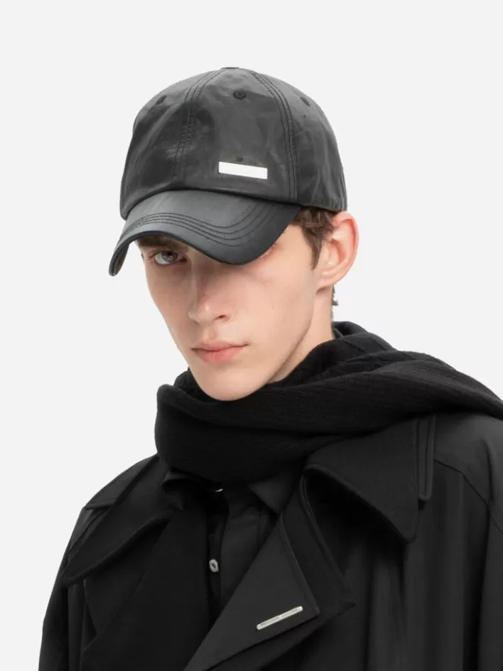 staff_uniform_crease_leather_cap_3.webp Online C2H4 Staff Uniform Crease Leather Cap Black