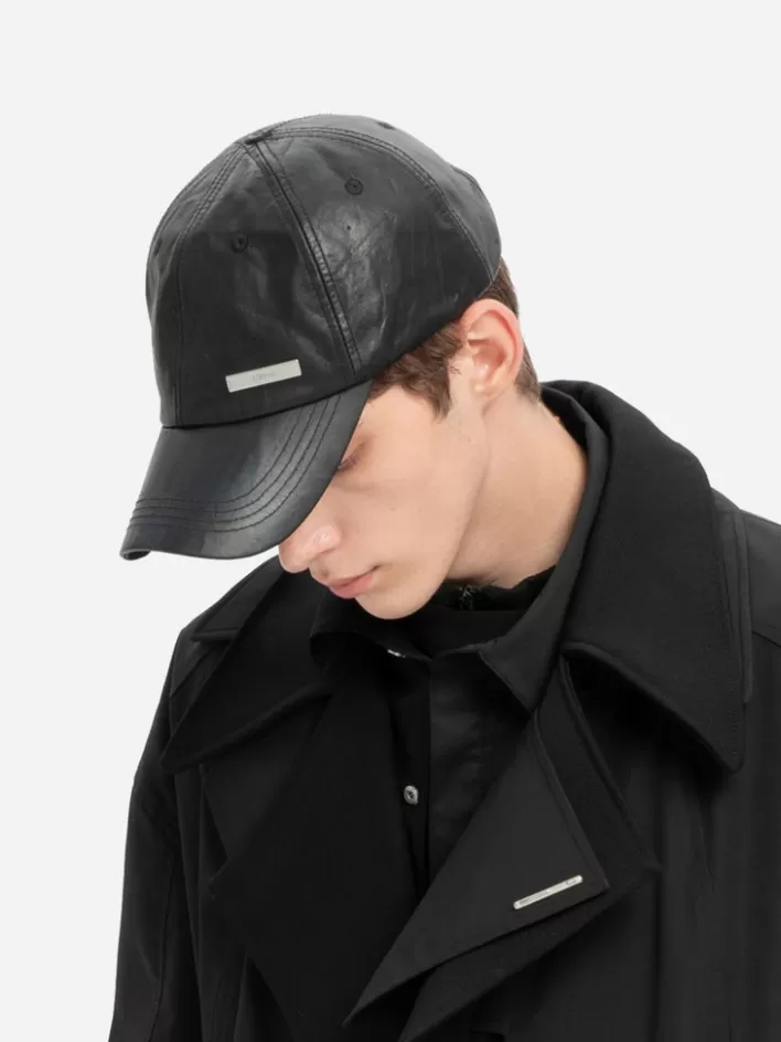 staff_uniform_crease_leather_cap_5.webp Online C2H4 Staff Uniform Crease Leather Cap Black