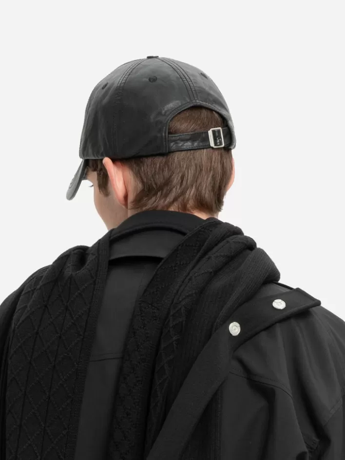 staff_uniform_crease_leather_cap_6.webp Online C2H4 Staff Uniform Crease Leather Cap Black