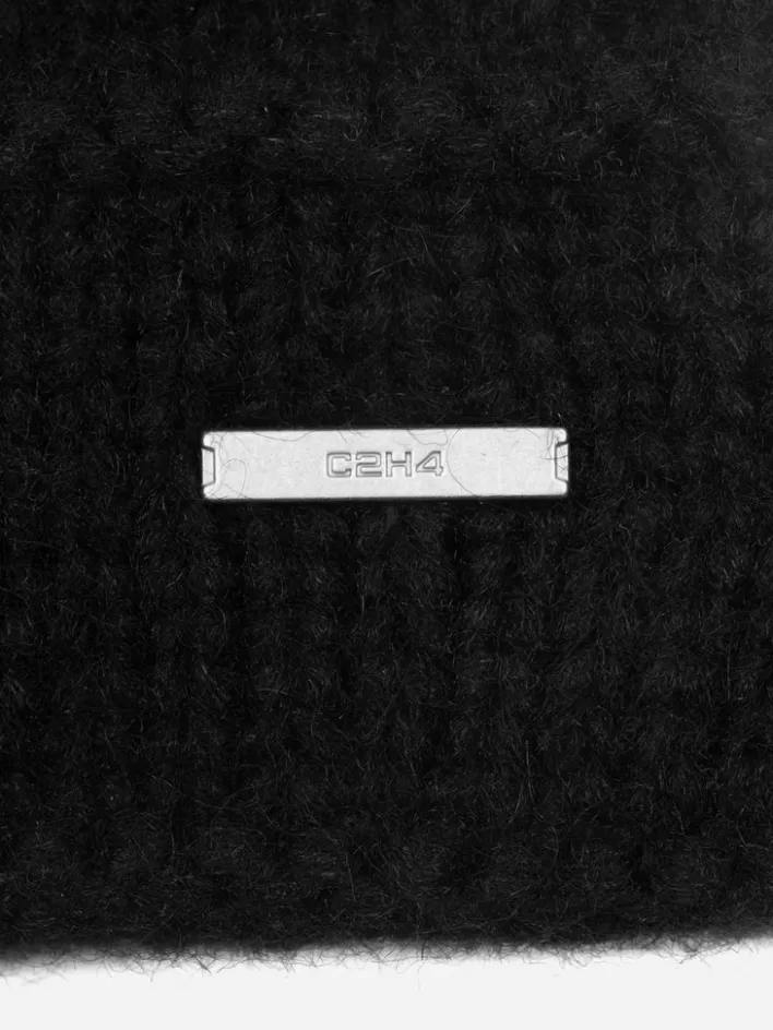 Outlet C2H4 Staff Uniform Tagged Knit Covert Beanie Black