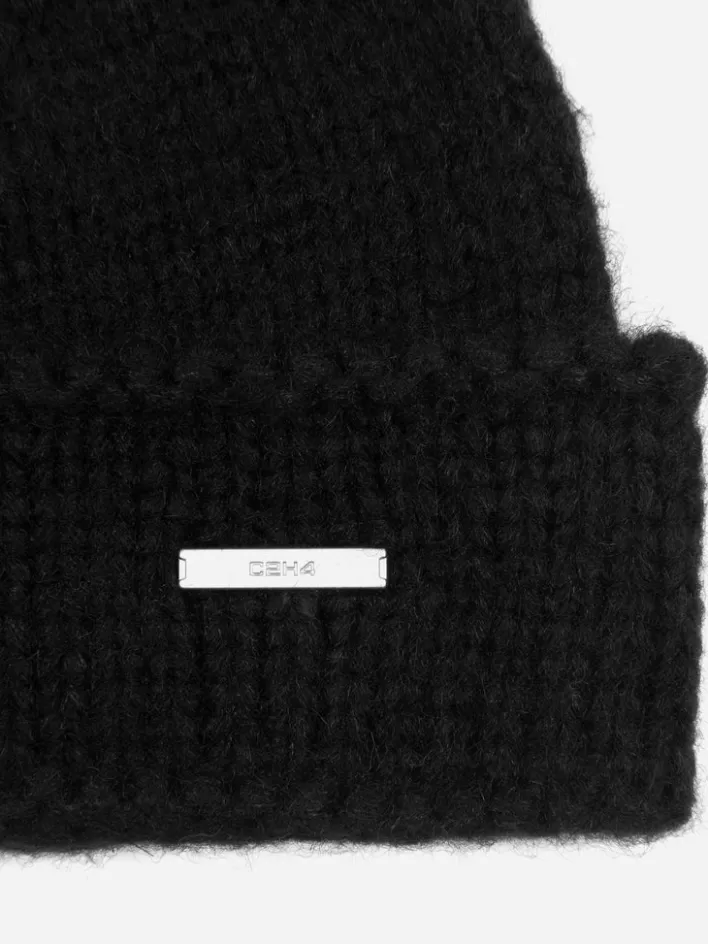 Outlet C2H4 Staff Uniform Tagged Knit Covert Beanie Black